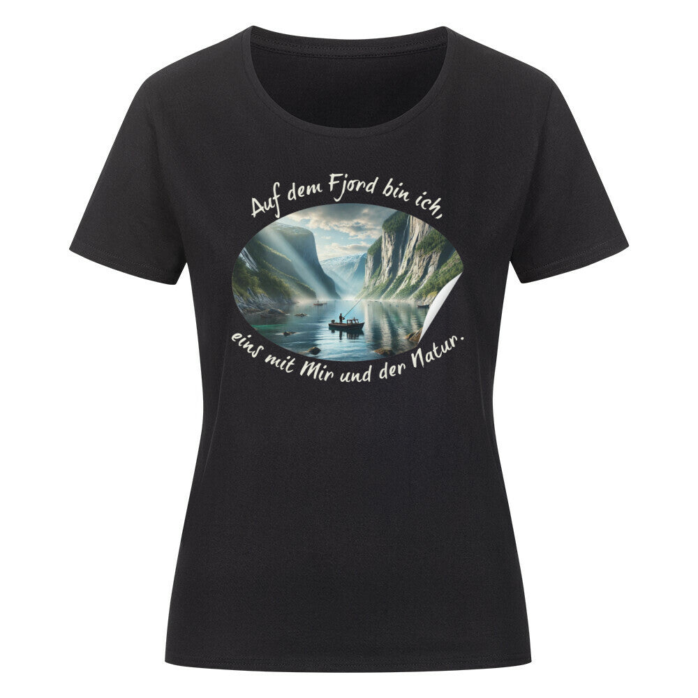 Organic Abenteuer Ladys Shirt, "Auf dem Fjord" schwarz