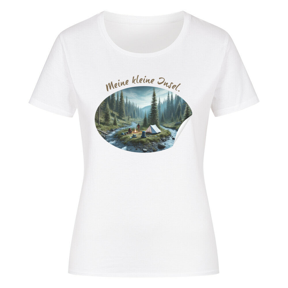 Organic Abenteuer Ladys Shirt, "Meine kleine Insel" weiß