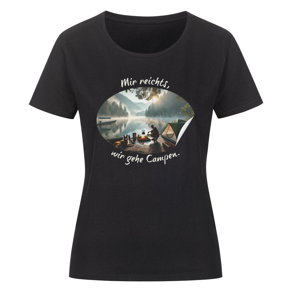 Organic Abenteuer Ladys Shirt, "Mir reichts, ich gehe Campen" schwarz