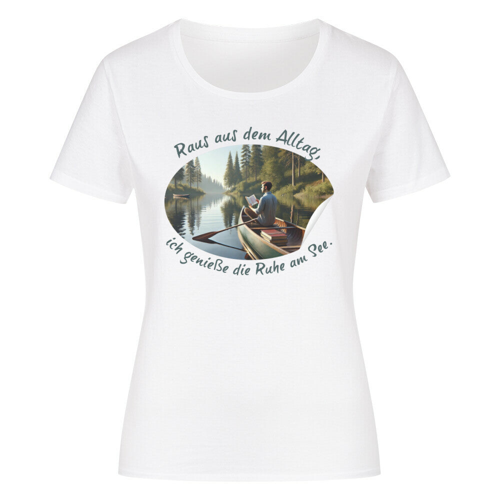 Organic Abenteuer Ladys Shirt, "Raus aus dem Alltag" weiß